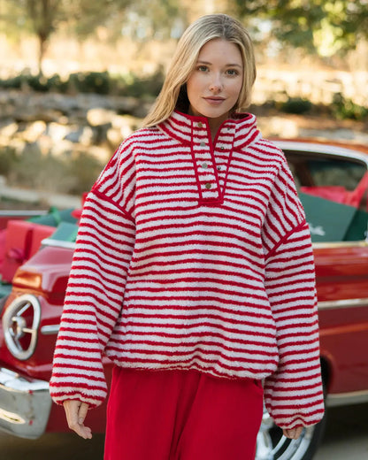 Candy Cane Fleece Pullover